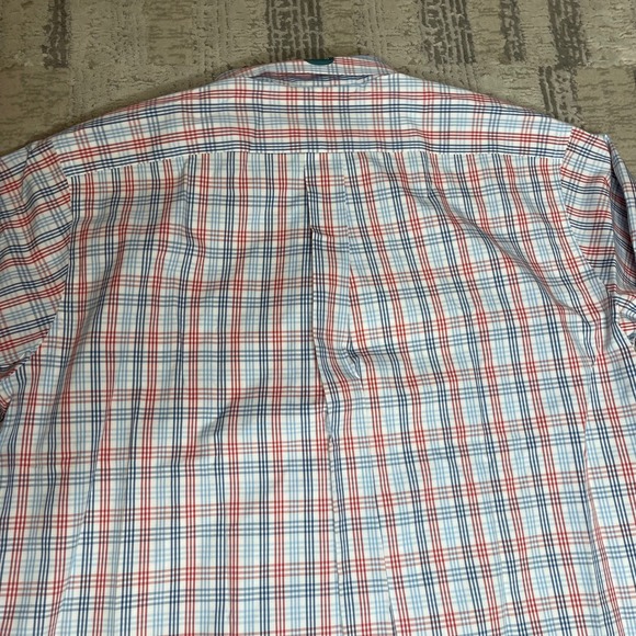 NWT LL Bean Men Plaid Button Down Shirt Red White Blue Wrinkle Resistant 16.5-35 - Picture 5 of 10